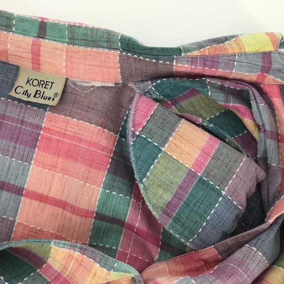 Koret City Blues Vintage Plaid Button-Up Shirt - Picture 12 of 14